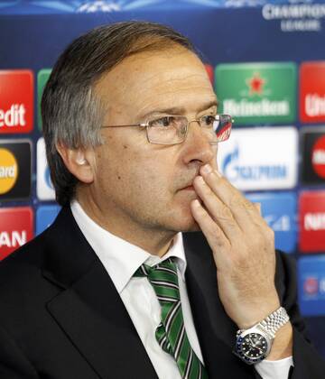 PFC Ludogorez Rasgrad. In this picture, Dermendzhiev at press conference. xJOSExA.xGARCIAx 