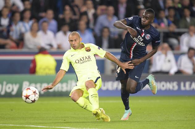 Blaise Matuidi (PSG) vs Jeremy Mathieu (Barca) Paris St. Germain PSG - FC Barcelona (Barca) xJBAutissierx 