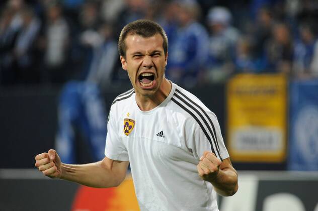 Damjan Bohar ( NK Maribor ) freut sich ausgelassen über das unentschieden. 30.09.2014 --- Fussball --- Championsleague --- Schalke 04 vs NK Maribor, EP_TTL