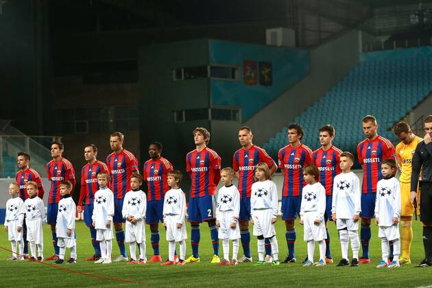 CSKA s players in the 2014 15 UEFA Champions League s group stage match between CSKA (Moscow, Russia) DmitryxGolubovich 