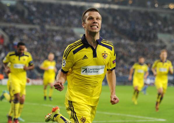 30.09.2014, Fussball, Saison 2014 15, UEFA Champions League, Vorrunde, FC Schalke 04 - NK Maribor 1:1 Jubel Damjan Bohar (NK Maribor)