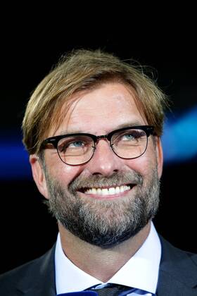01.10.2014, xgsx, Fussball Champions League, RSC Anderlecht - Borussia Dortmund, v.l. Jürgen Klopp (Jürgen - Trainer Borussia Dortmund (BVB)) lacht, laechelt, ist gut gelaunt, zeigt Emotionen