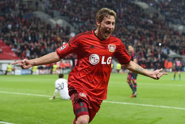 01.10.2014, Fussball, Saison 2014 15, UEFA Champions League, Vorrunde, Bayer 04 Leverkusen - Benfica Lissabon Jubel Stefan Kiessling, Stefan Kießling (Bayer 04 Leverkusen)