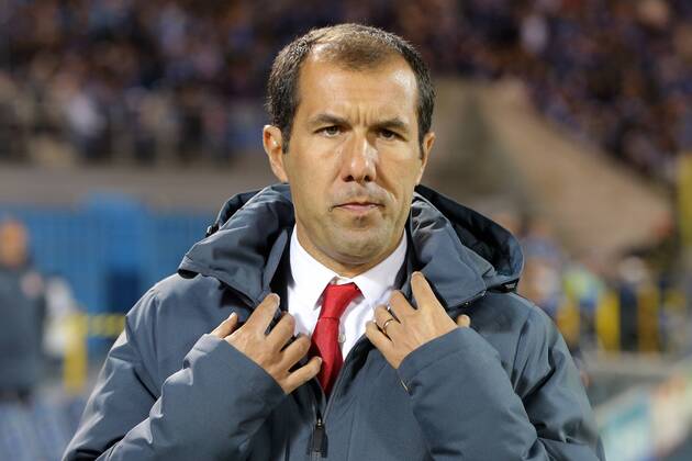 ST PETERSBURG, RUSSIA. OCTOBER 1, 2014. Monaco manager Jose Leonardo Nunes Alves Sousa Jardim in a UEFA Champions League Round 2 Group C football match between Monaco and Zenit St Petersburg at Petrovsky Stadium. The game ended in a 0-0 draw. Ruslan Shamukov TASS  RE150B91