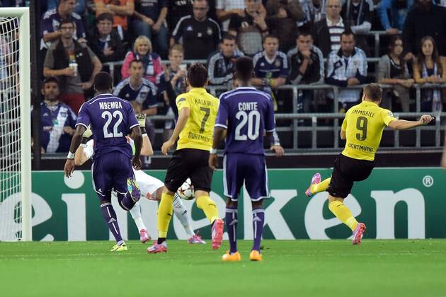Ciro Immobile of Borussia Dortmund scores Brüssel, RSC Anderlecht - BVB Borussia Dortmund Champions League PhotoNewsx 