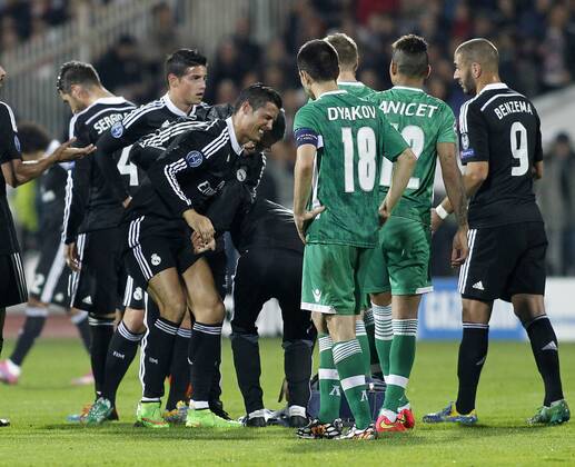Champions League, PFC Ludogorez Rasgrad - Real CF Madrid In this picture, Cristiano Ronaldo injured. xJOSExA.xGARCIAx 