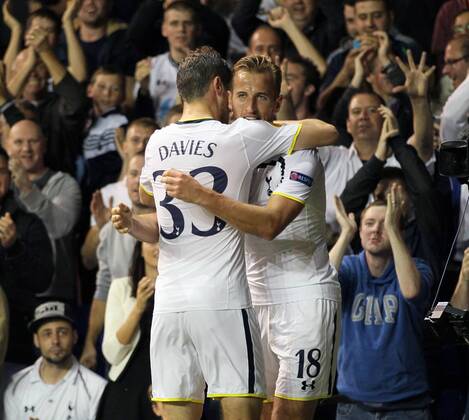 Tottenham s Harry Kane celebrates scoring his sides opening goal - Europa League - Tottenham Hotspur vs Besiktas - White Hart Lane - England - 2nd October 2014 - Picture David Klein Sportimage EDITORIAL USE ONLY. No use with unauthorised audio, video, data, fixture lists, club league logos or live services. Online in-match use limited to 120 images, no video emulation. No use in betting, games or single club league player publications.