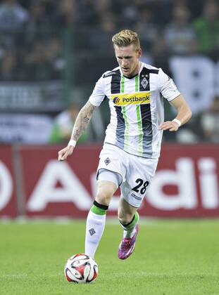 Mönchengladbach, 05.10.2014, Borussia Park Andre Hahn (BMG) VfL Borussia Mönchengladbach - FSV Mainz 05 mm
