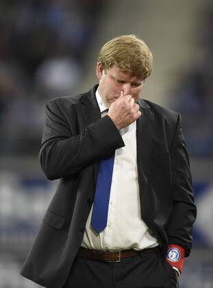 - GENT, BELGIUM: Gent s head coach Hein Vanhaezebrouck reacts during the Jupiler Pro League match between AA Gent and Charleroi, in Gent, Saturday 18 October 2014, on day 11 of the Belgian soccer championship. JOHNxTHYS 04484849