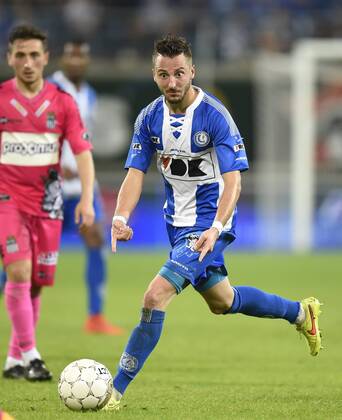 - GENT, BELGIUM: Gent s Danijel Milicevic fights for the ball during the Jupiler Pro League match between AA Gent and Charleroi, in Gent, Saturday 18 October 2014, on day 11 of the Belgian soccer championship. JOHNxTHYS 04484851