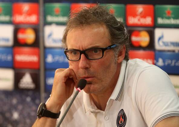 Paris Saint-Germain s French head coach Laurent Blanc takes part in a press conference in the Cypriot capital Nicosia on October 20, 2014, on the eve the group F UEFA Champions League football match against APOEL Nicosia