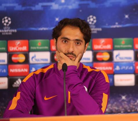 Galatasaray Football Club co trainer Gabriele Pin and Player Hamit Altintop during the press conference UEFA Champions League soccer match between Galatasaray and Borissia Dortmund in Istanbul 21 October 2014 Pictured: Hamit Altintop 