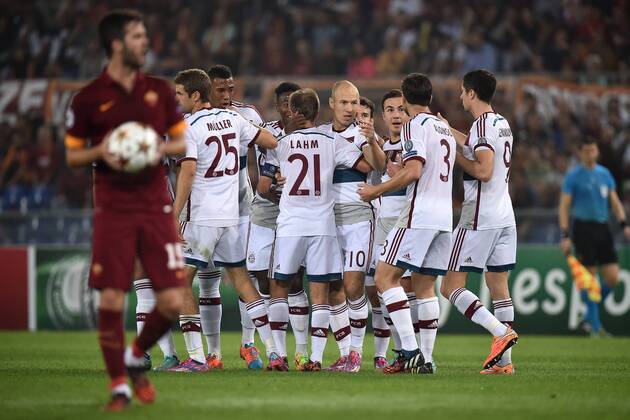 Arjen Robben Bayern . Goal celebration - Rome, 21.10.2014 - UEFA Champions League 2014 2015 - AS Roma vs FC Bayern München - andreaxstaccioli