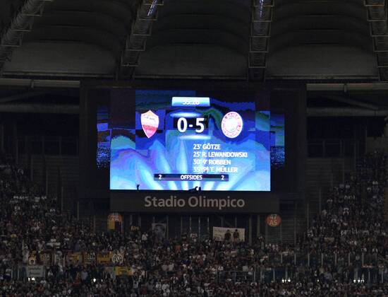 21.10.2014, Fussball Champions League 2014 2015, Vorrunde, 3.Spieltag, AS Rom - FC Bayern München, im Olympiastadion Rom (Italien). Spielstand 5:0 für Bayern. 