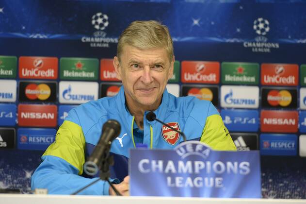 Arsene Wenger head coach of Arsenal FC FOOTBALL : Arsenal - Conference de presse - Ligue des Champions - Bruxelles - 21 10 2014 Photonews Panoramic 