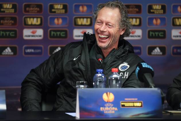 - BRUGGE, BELGIUM: Club s head coach Michel Preud homme laughs at a press conference of Belgian soccer team Club Brugge, Wednesday 22 October 2014, in Brugge. Tomorrow Club Brugge is playing Danish team FC Kobenhavn in the third day of the group stage of the UEFA Europa League competition, in the group B. BRUNOxFAHY 04487046