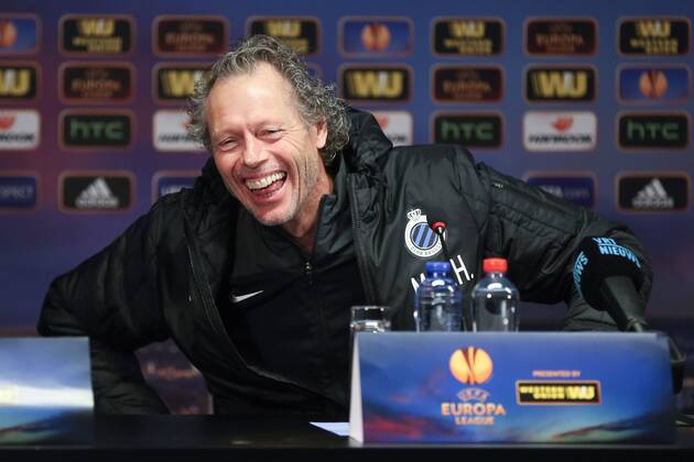 - BRUGGE, BELGIUM: Club s head coach Michel Preud homme laughs at a press conference of Belgian soccer team Club Brugge, Wednesday 22 October 2014, in Brugge. Tomorrow Club Brugge is playing Danish team FC Kobenhavn in the third day of the group stage of the UEFA Europa League competition, in the group B. BRUNOxFAHY 04487048