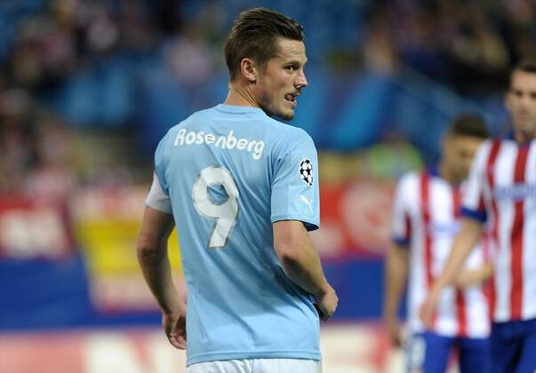 Malmo FF Forward, Markus Rosenberg - MARKUS ROSENBERG, number 9 . Round 3 of the CHAMPIONS league, soccer match between Atletico de Madrid - Malmo FF at the Vicente Calderon estadium, Madrid - Spain by October 22, 2014. PHOTO: MIguelLopez. 