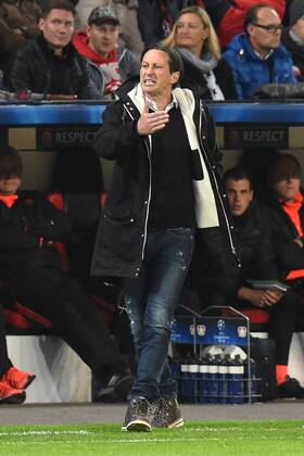 Fußball Champions League Gruppenphase Bayer Leverkusen - Zenit St. Petersburg am 22.10.2014 in der BayArena in Leverkusen Roger Schmidt ( Trainer Leverkusen )