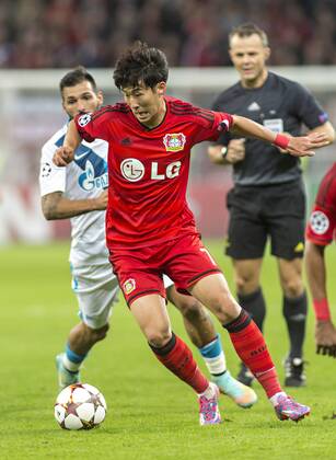 Danny (Zenit), Son Heung-Min (Bayer) 22.10.2014, Leverkusen, Bayer 04 Leverkusen vs. FC Zenit St.Petersburg Â