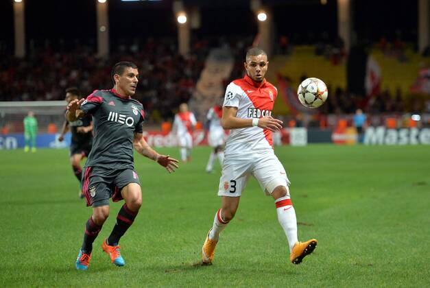 Layvin Kurzawa mon) - Maxi Pereira (ben) FOOTBALL : Monaco vs Benfica - Ligue des Champions - 22 10 2014 AnthonyBIBARD FEP Panoramic 