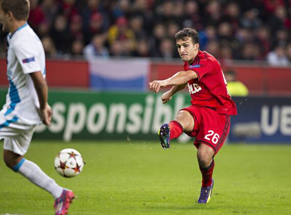 Leverkusen, 22.10.2014, BayArena Tor zum 1:0 durch Giulio Donati (Bayer) Bayer Leverkusen - Zenit St. Petersburg mm