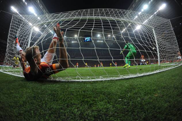 UEFA Champions League Group D match between Galatasaray and Borussia Dortmund at Turk Telekom Arena on October 22, 2014 in Istanbul, Turkey. Pictured: Borussia Dortmund players Pierre Aubameyang second goal. 