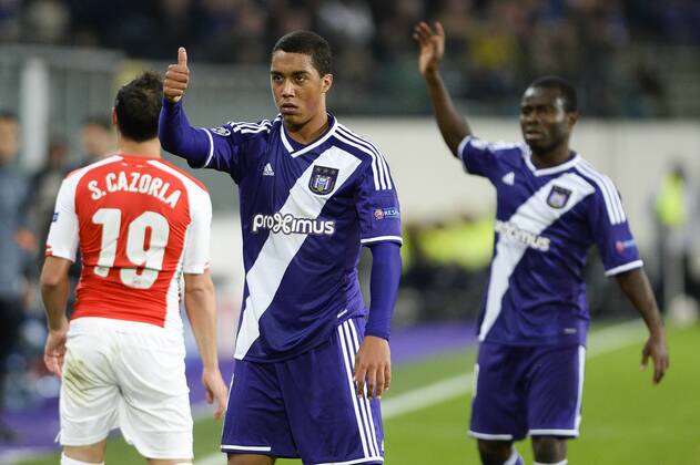- BRUSSELS, BELGIUM: Anderlecht s Youri Tielemans pictured during a third group stage game between RSCA Anderlecht and English team Arsenal, in the group D of the UEFA Champions League competition, Wednesday 22 October 2014. LAURIExDIEFFEMBACQ  premiumd 20145233
