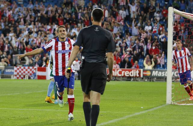 Champions League match between Atletico Madrid and Malmö FF. In this picture, Koke celebrates a goal. xANGELxRIVEROx 