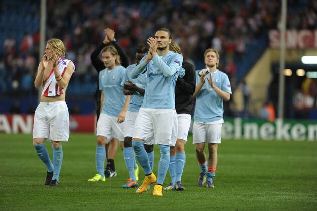 Round 3 of the CHAMPIONS league, soccer match between Atletico de Madrid - Malmo FF at the Vicente Calderon estadium, Madrid - Spain by October 22, 2014.. PHOTO: MIguelLopez. 