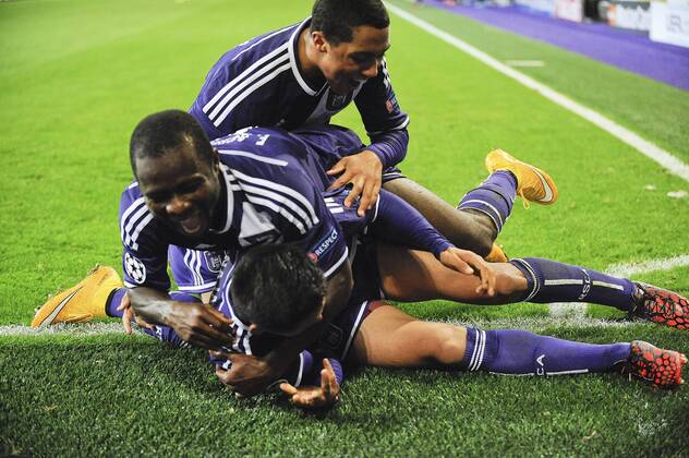 andy najar 1-0 FOOTBALL : Anderlecht vs Arsenal - Ligue des Champions - 3e journee - Gr D - 22 10 2014 Photonews Panoramic 