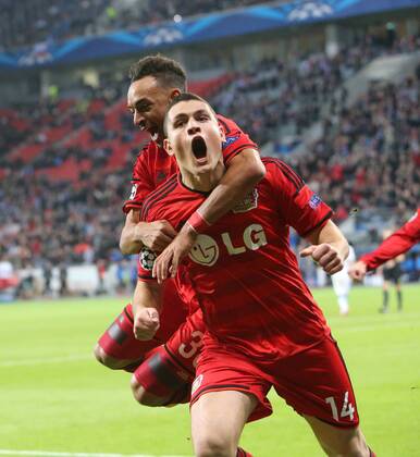 Champions League : Bayer 04 Leverkusen- Zenith St. Petersburg 3.Spieltag K. Papadopoulos (BL) jubelt nach seinem 2:0. Champions League : Bayer 04 Leverkusen--Zenith St. Petersburg 3.Spieltag