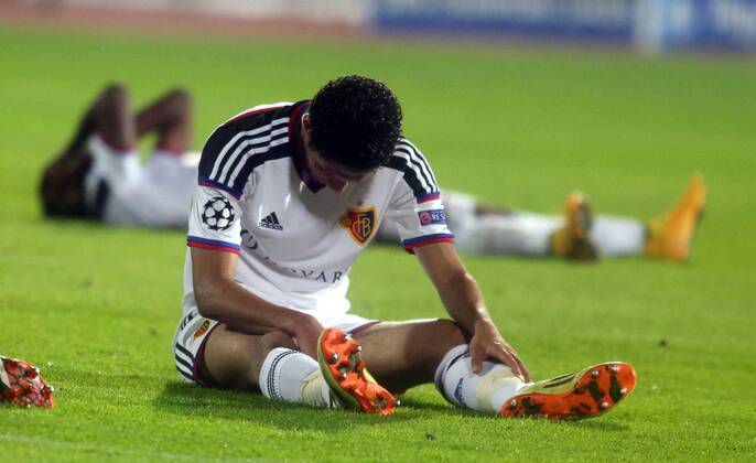 22.10.2014 Sofia(Bulgaria) PFC Ludogorets - FC Basel UEFA Champions League men s football Mohamed Elneny FC Basel after lost match :Stringer 