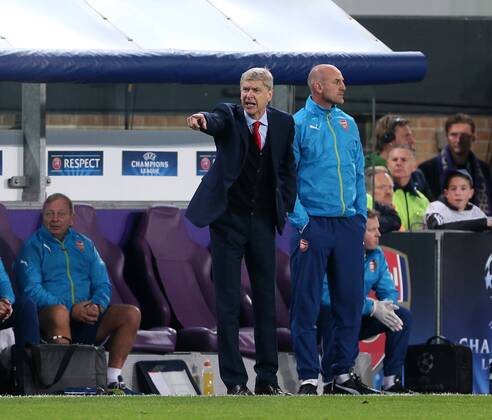 Arsenal s Arsene Wenger looks on - UEFA Champions League - RSC Anderlecht vs Arsenal - Constant Vanden Stock Stadium - Belgium - 22nd October 2014 - Picture David Klein Sportimage EDITORIAL USE ONLY. No use with unauthorised audio, video, data, fixture lists, club league logos or live services. Online in-match use limited to 120 images, no video emulation. No use in betting, games or single club league player publications.