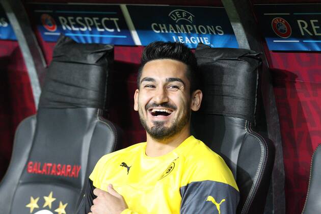 Ilkay Guendogan 8 (Borussia Dortmund) lacht Galatasaray Istanbul vs. Borussia Dortmund, Fussball, Champions League, 22.10.2014, EP_CKT