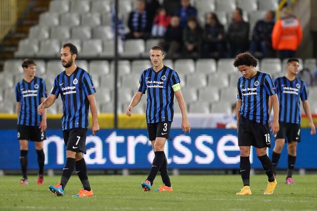 - BRUGGE, BELGIUM: Club s players pictured after a game between Belgian soccer team Club Brugge and Danish team FC Kobenhavn, Thursday 23 October 2014, in Brugge stadium. It is the third day of the group stage of the UEFA Europa League competition, in group B. BRUNOxFAHY 001 premiumd Aufmac20235790