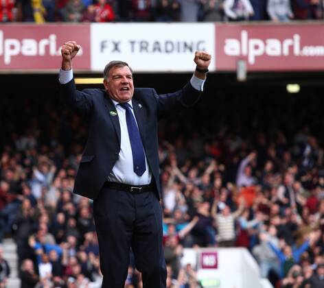 West Ham United v Manchester City . . London, UK . . 25.10.2014 Sam Allardyce (West Ham manager) celebrates the second West Ham goal.
