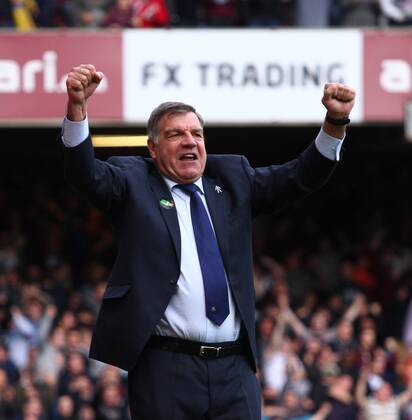 West Ham United v Manchester City . . London, UK . . 25.10.2014 Sam Allardyce (West Ham manager) celebrates the second West Ham goal.