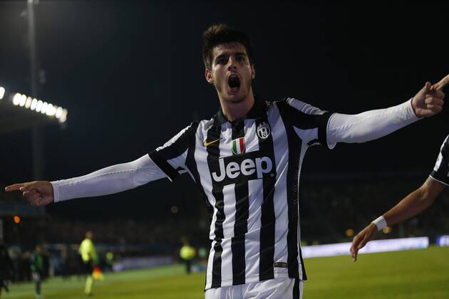 Alvaro Morata Juventus Goal celebration - Empoli 01-11-2014 Stadio Castellani, Football Calcio Serie A 2014 2015 Empoli FC vs Juventus Turin seglingeni