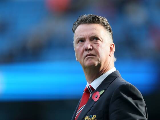 Manchester United s Louis Van Gaal looks on - Barclays Premier League - Manchester City vs Manchester Utd - Etihad Stadium - Manchester - England - 2nd November 2014 - Picture David Klein Sportimage EDITORIAL USE ONLY. No use with unauthorised audio, video, data, fixture lists, club league logos or live services. Online in-match use limited to 120 images, no video emulation. No use in betting, games or single club league player publications.