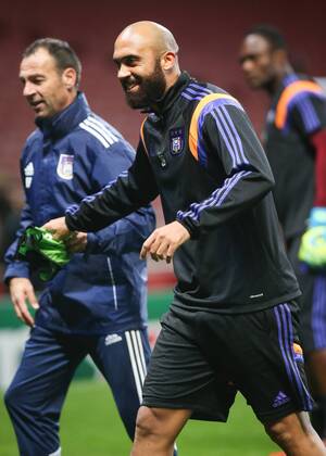 Anderlecht s Anthony Vanden Borre pictured at a training session of Belgian soccer team RSCA Anderlecht in the Emirates stadium in London, England, Monday 03 November 2014. VIRGINIExLEFOUR  premiumd 35085