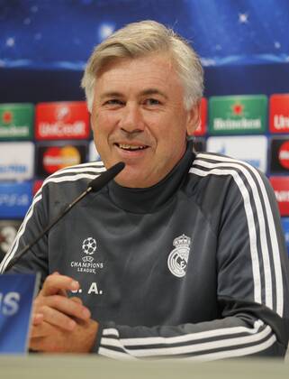 Carlo Ancelotti at press conference before the Champions League match of Real Madrid xBEATRIZxGUZMANx 