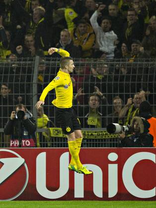 Aktuell Fussball, Champions League, Borussia Dortmund - Galatasaray Istanbul Dortmund, 04.11.2014, Signal-Iduna-Park Torjubel: Marco Reus (BvB) Borussia Dortmund - Galatasaray Istanbul