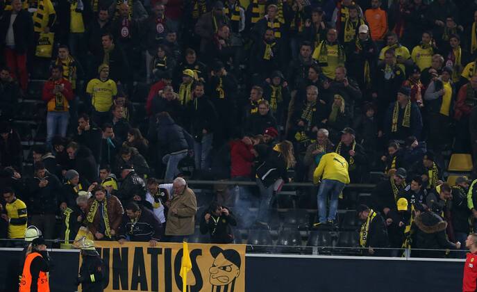 UEFA Champions League Group D match between Borussia Dortmund Fans 