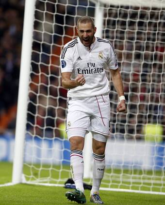 Real Madrid - Liverpool FC . In this picture, Karim Benzema celebrates his goal. xBEATRIZxGUZMANx 