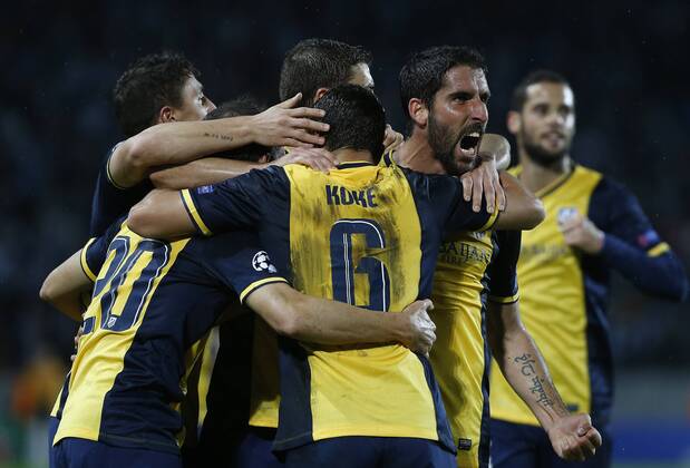 Aktuell Fussball, Champions League, Malmoe FF - Atletico Madrid Malmö FF - Atletico Madrid Raul Garcia celebrates second goal for Atletico. xPABLOGARCIAx 