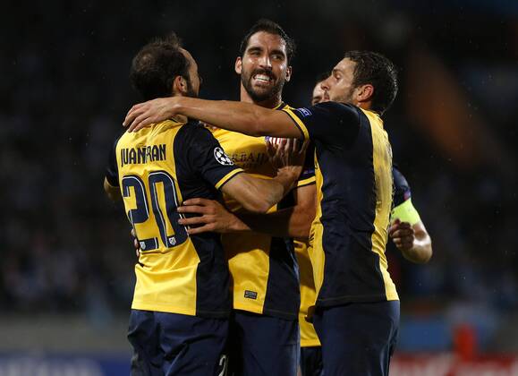Aktuell Fussball, Champions League, Malmoe FF - Atletico Madrid Malmö FF - Atletico Madrid Raul Garcia celebrates second goal for Atletico. xPABLOGARCIAx 