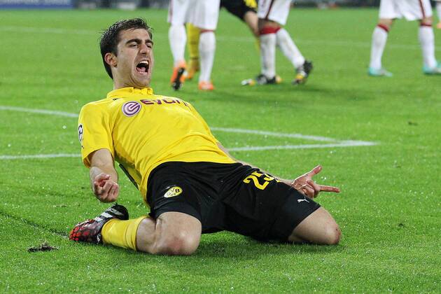 Sokratis (Borussia Dortmund 25) beim Torjubel nach dem Treffer zum 2:0 Borussia Dortmund vs Galatasaray Istanbul, Fussball Champions League, 04.11.2014 EP_JSE