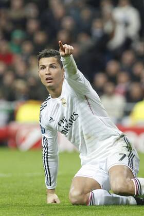 Real Madrid s Cristiano Ronaldo reacts during Champions League soccer match between Real Madrid and Liverpool at Santiago Bernabeu stadium in Madrid, Spain. November 04, 2014.  (20190898)