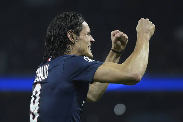 Aktuell Fussball, Champions League, Paris St. Germain - Apoel Nikosia Torjubel Edinson Cavani (PSG) - Paris St Germain (PSG) vs APOEL Nikosia FC - 05 11 2014 JBAutissier 